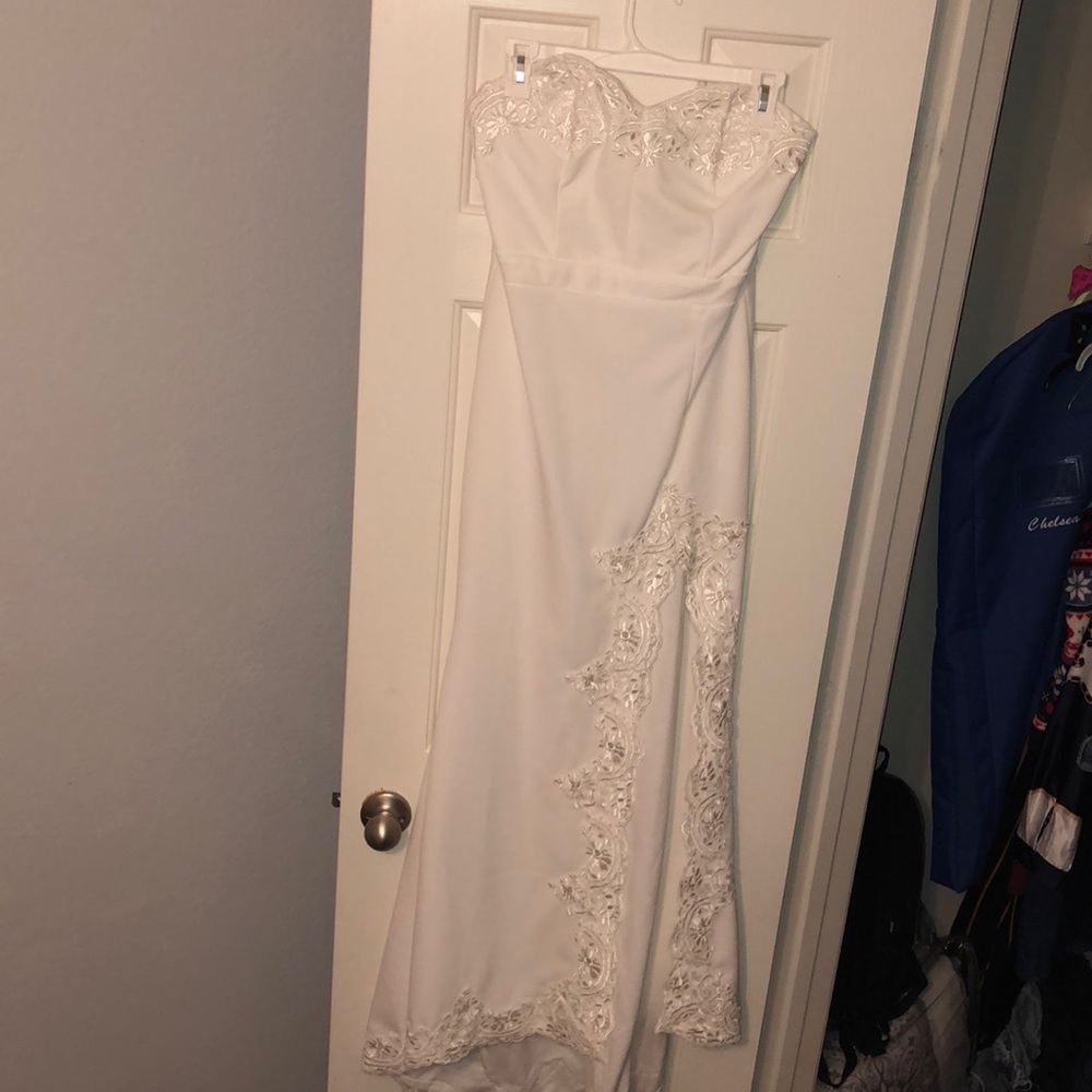 White lace long dress